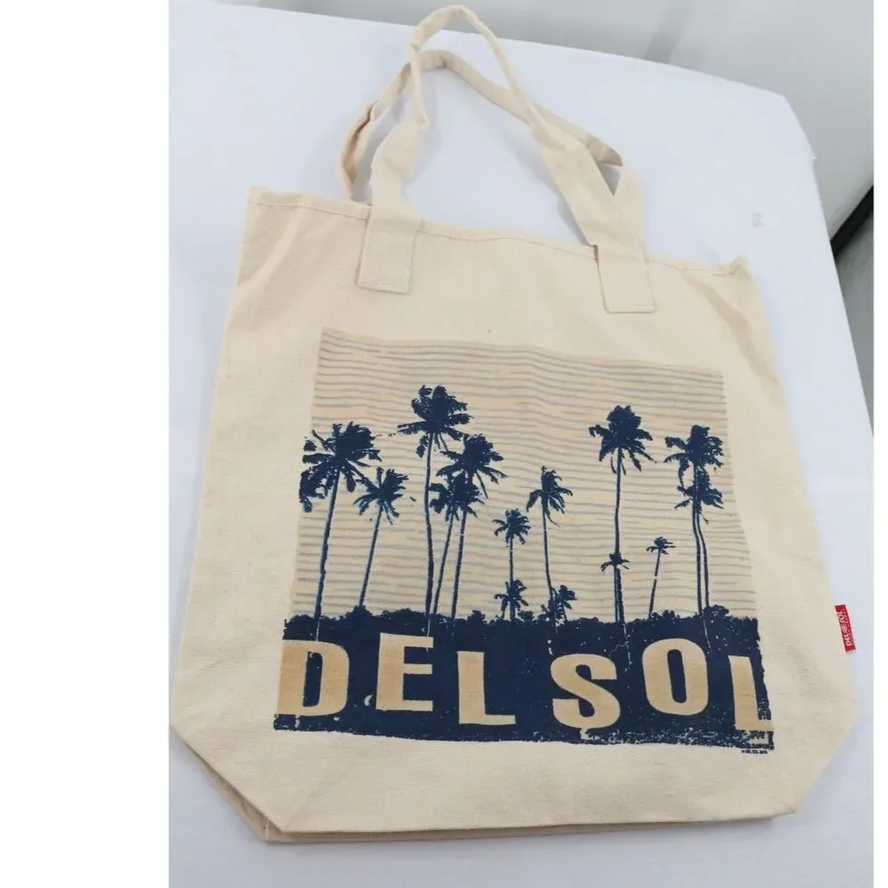 Del Sol Color Changing Canvas Tote Bag 16 x 17 Tropical 100% Cotton